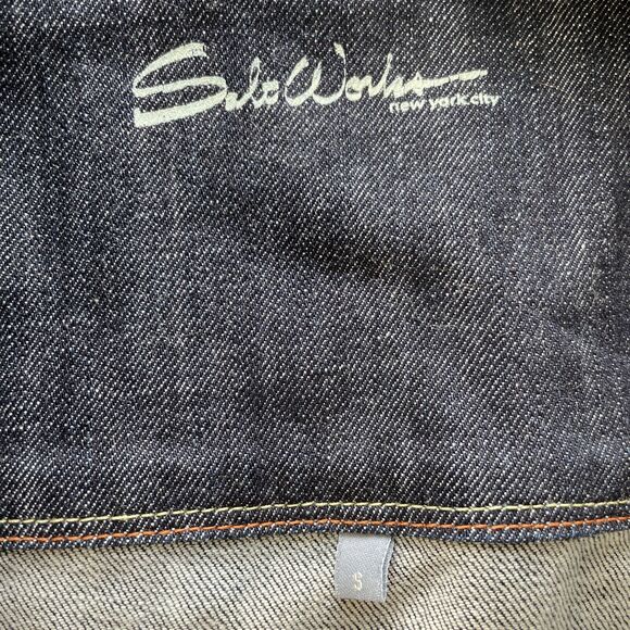 Salt Works Womens S Button Up Fitted Stanton Denim Jacket Long Sleeve Rinse Wash - Picture 6 of 13